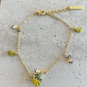 Les NEREIDES Gold and Green Charm Bracelet